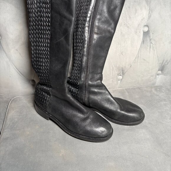 Cole Haan Black Leather & Stretch Riding Boots – Women’s Size 7.5 - Picture 6 of 14